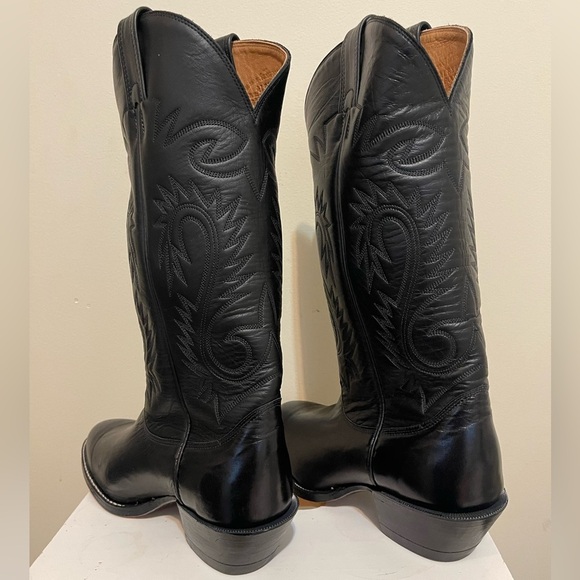 NWT Alberta Boot Black Kangaroo Leather Cowboy Boots Western Boots Women Size 11 - Picture 5 of 10